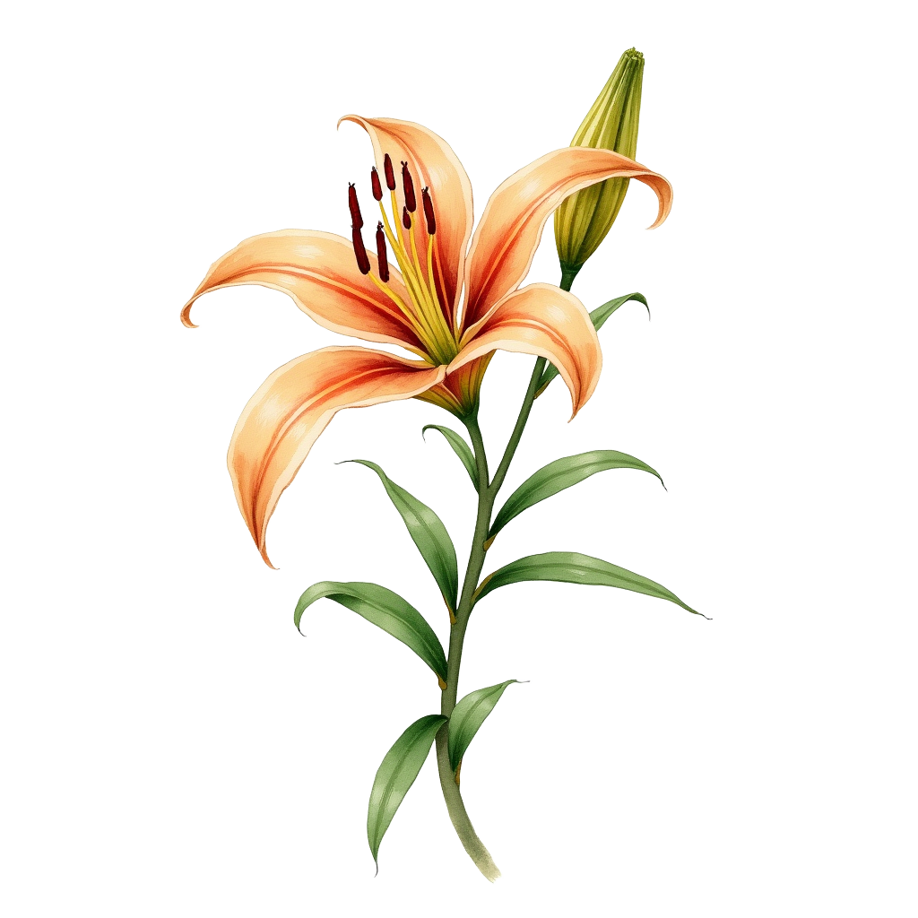 Botanical watercolor foliage asset