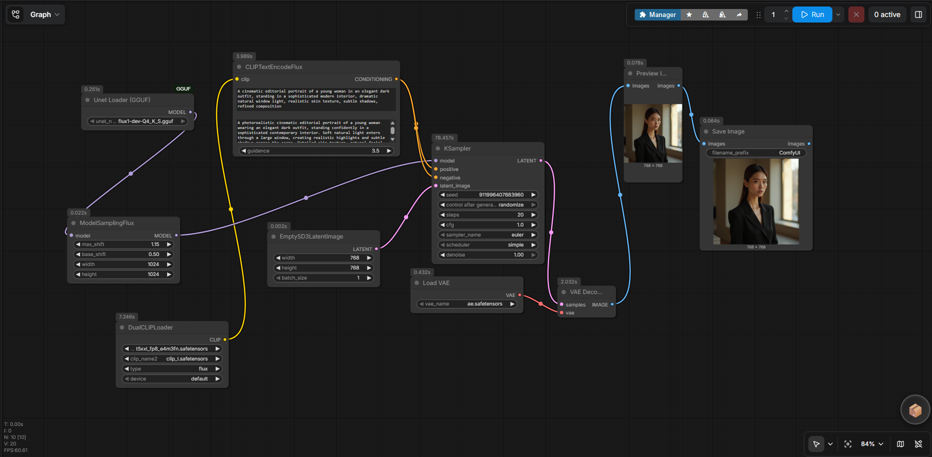 Final working ComfyUI FLUX workflow using a GGUF UNet loader